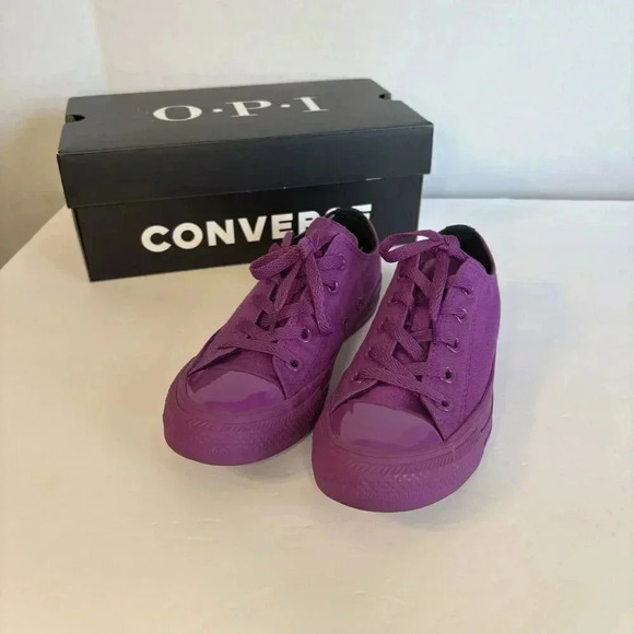 Converse x OPI‎ Chuck Taylor All Star Positive Vibes Only Purple Womens 5/Mens 3 - Picture 2 of 9